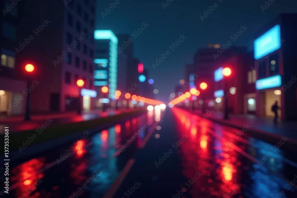 Abstract late-night city lights forming geometric shapes, fantastic, architecture Abstract late-night city lights forming geometric shapes, fantastic, architecture