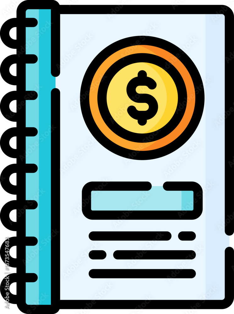 accounting book  Illustration on a white background.