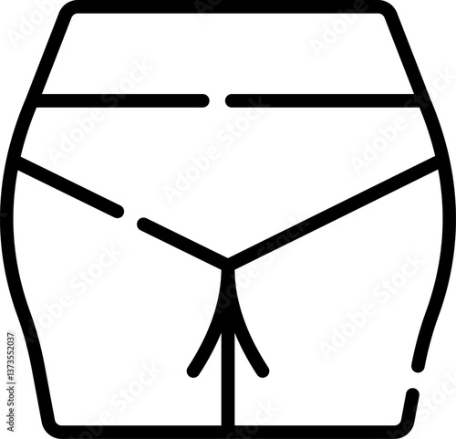 buttocks Illustration on a white background.