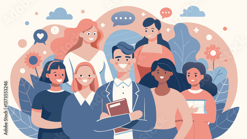 A group of people participate in a psychological therapy session under the guidance of a specialist. Participants express their emotions, receive support and share their experiences.