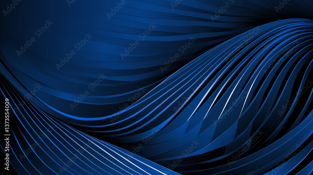 Obraz premium Smooth blue gradient background with flowing curves