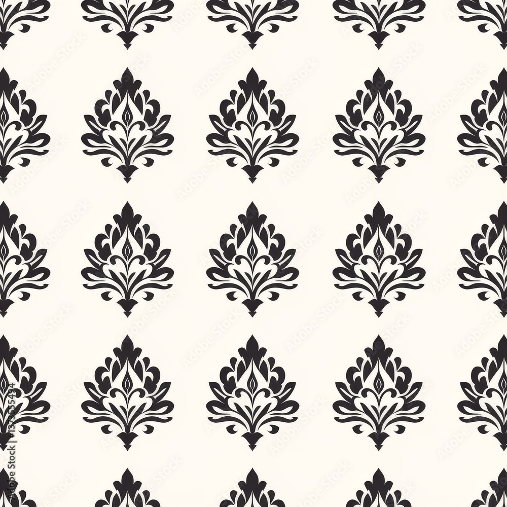 Elegant black and white floral pattern design for decor Elegant black and white floral pattern design for decor