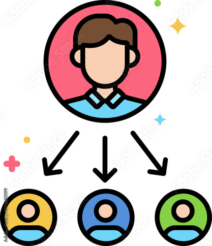 delegate Illustration on a white background.