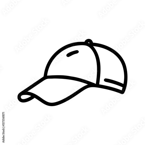 Sports Cap Icon in Simple Line Art Style  