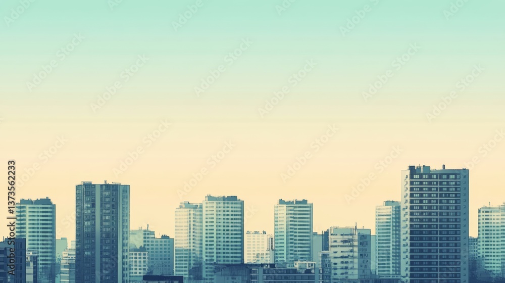 horizon buildings, realistic, far away, mid-rise buildings horizon buildings, realistic, far away, mid-rise buildings