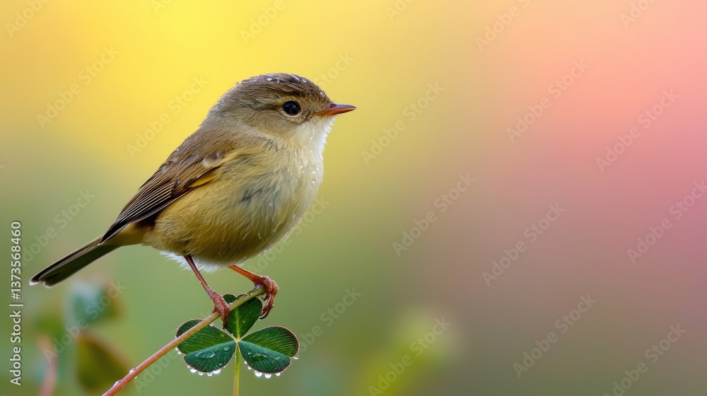 Bird perched on a branch with a colorful background. Bird perched on a branch with a colorful background.