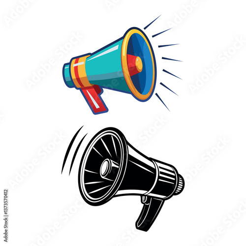 Print megaphone vector isolated on white background