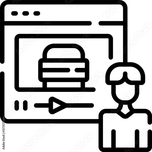food blogger Illustration on a white background.