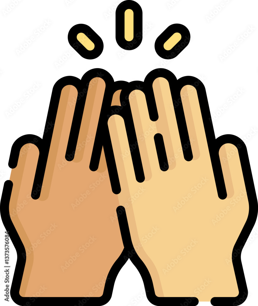high five Illustration on a white background. high five Illustration on a white background.