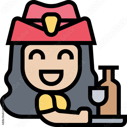 hostess Illustration on a white background.