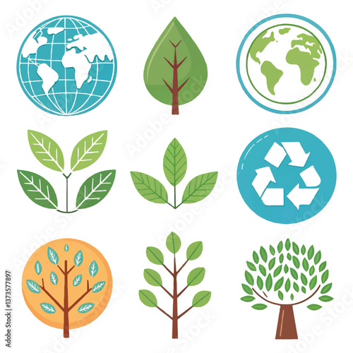 ecology icons set