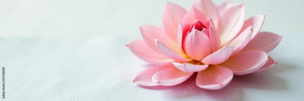 Stunning and delicate flower with layers of petals on a white surface, closeup, nature, floral Stunning and delicate flower with layers of petals on a white surface, closeup, nature, floral