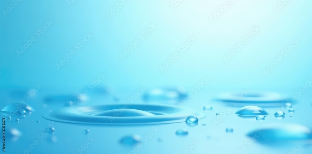 Water droplets on a light blue background with subtle gradient, light blue, calm Water droplets on a light blue background with subtle gradient, light blue, calm