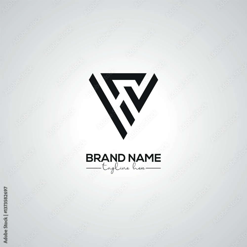 Abstract HV VH Lettermark Logo Design for Corporate Branding. Abstract HV VH Lettermark Logo Design for Corporate Branding.