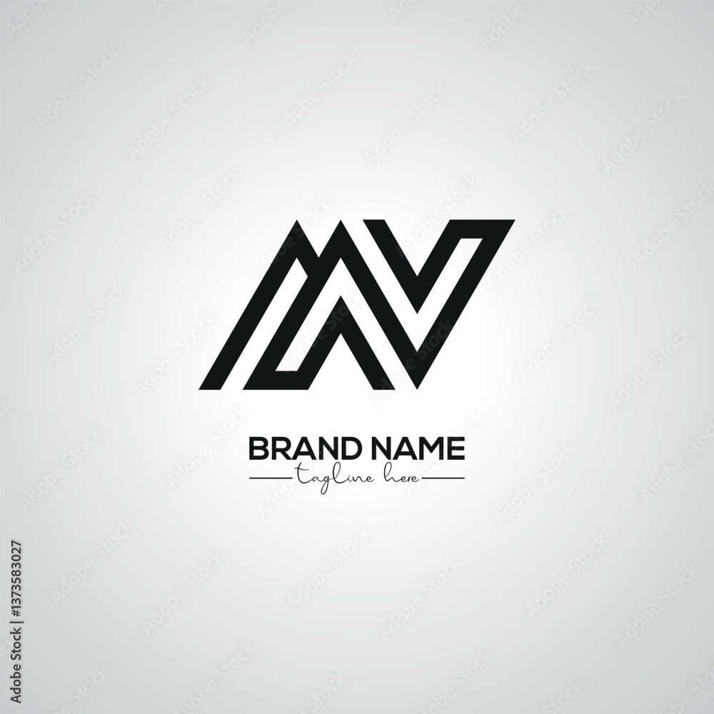Abstract MV VM Lettermark Logo Design for Corporate Branding. Abstract MV VM Lettermark Logo Design for Corporate Branding.