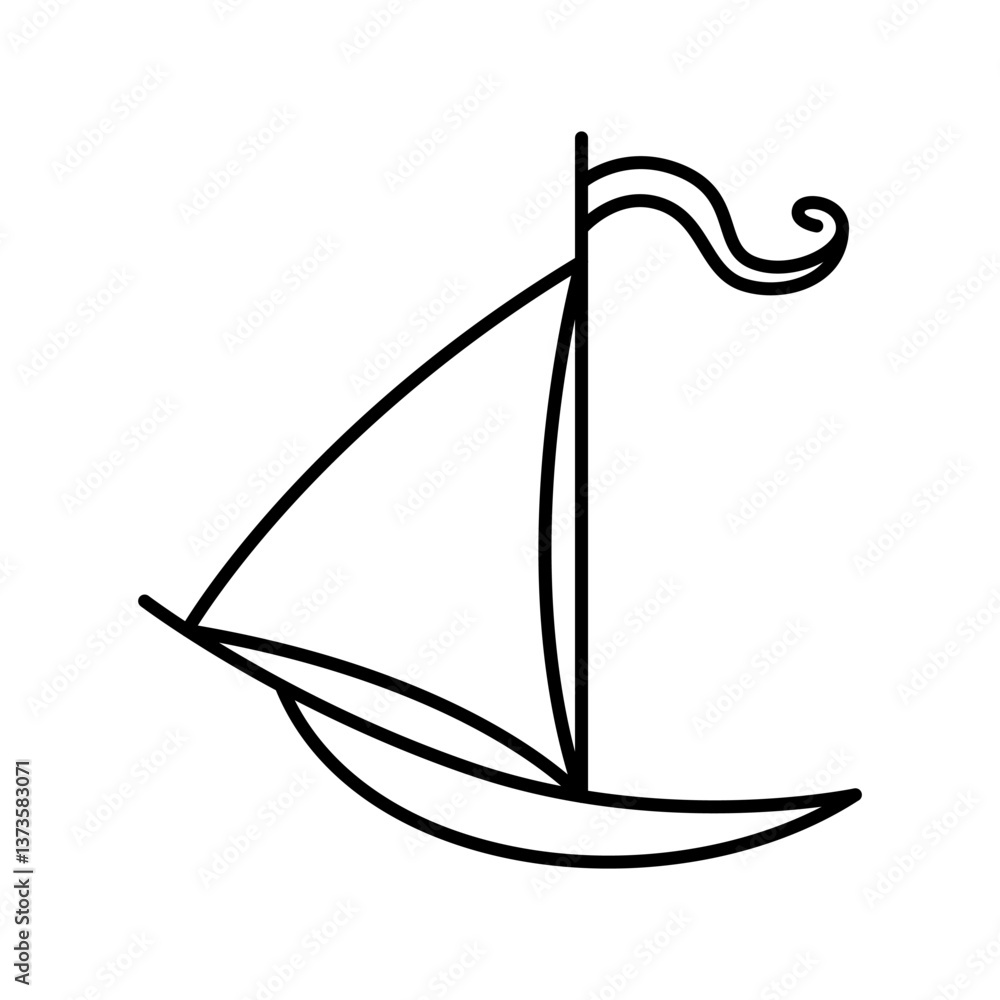 Marine port icon. Outline linear seaport symbol vector. Linear style illustration with editable stroke isolated on white background