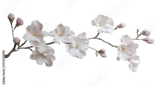 Isolated Spring Flowers and Botanical Elements – Realistic Floral Cutouts on White Background