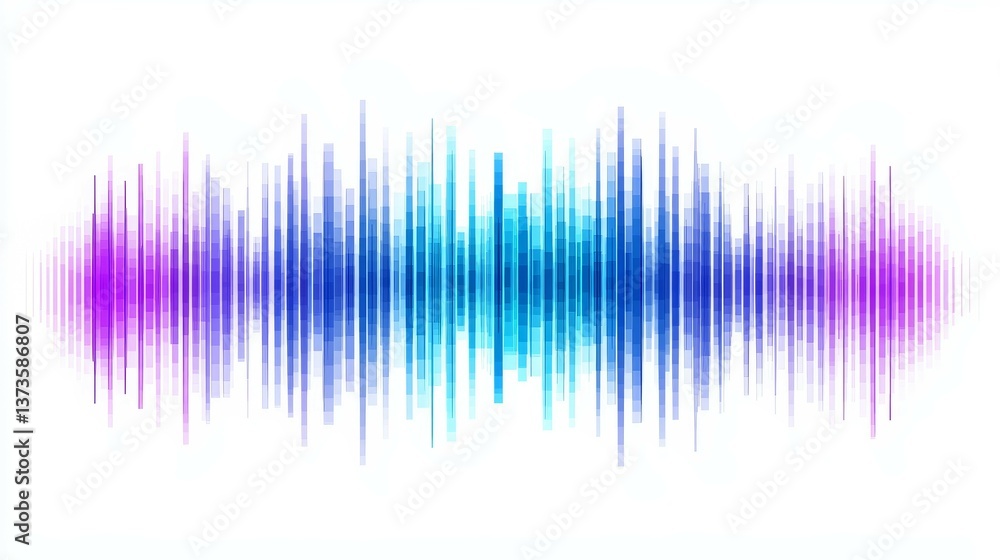 Colorful Gradient Abstract Sound Wave Stripe Lines in Blue and Purple - Music and Technology Equalizer on white Background Colorful Gradient Abstract Sound Wave Stripe Lines in Blue and Purple - Music and Technology Equalizer on white Background
