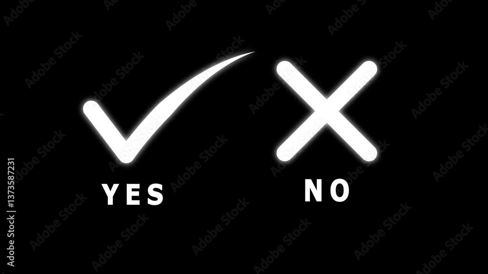 Tick or check mark and cross mark signs icon animation. False and true ...