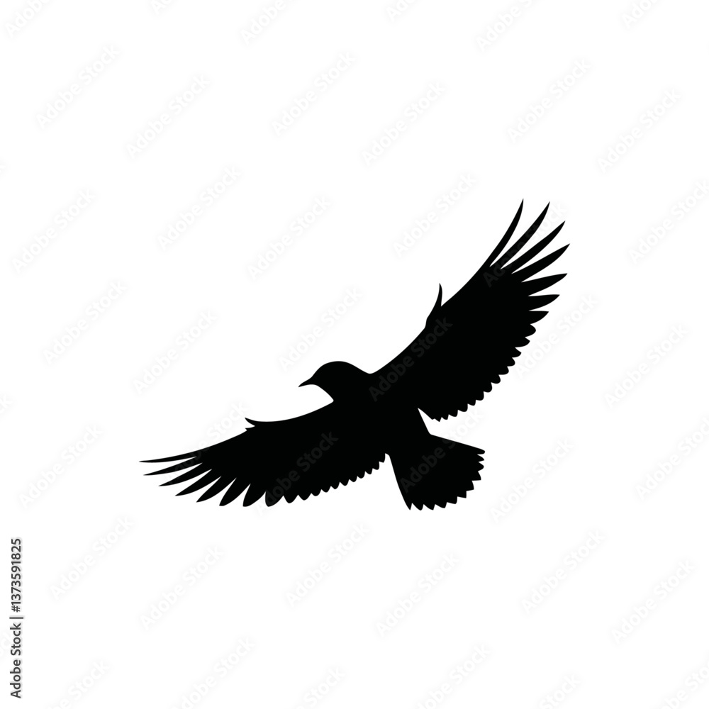 Fototapeta premium A black and white vector silhouette of a dove carrying an olive branch on a white background