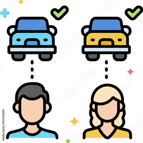 purchasing Illustration on a white background