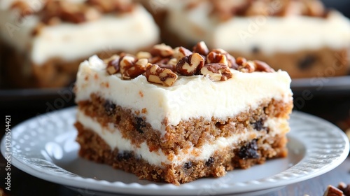 Wallpaper Mural Decadent carrot cake with creamy frosting and crunchy pecans. A sweet treat beautifully presented on a silver plate Torontodigital.ca