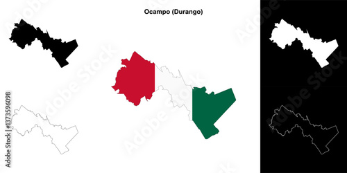 Ocampo municipality (Durango) outline map set