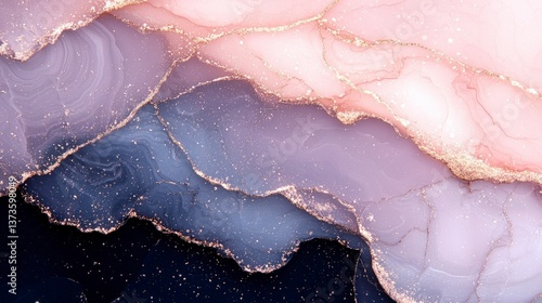 Obraz na płótnie Elegant Abstract Swirl Pink Gold Navy Marble Texture Background w salonie