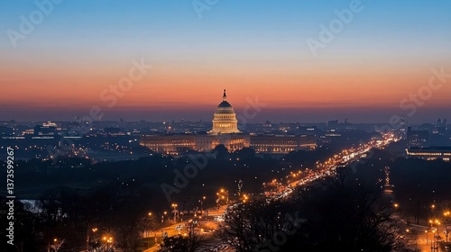 Majestic Capitol Hill at Sunset  Cityscape  US Capitol Building  Washington DC