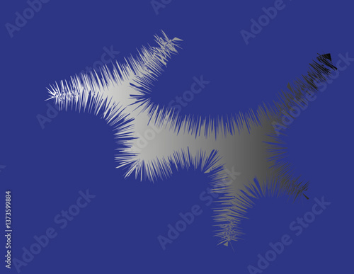 Pseudo forma di alieno, bruco,millepiedi su sfondo indaco