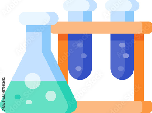 flasks Illustration on a white background