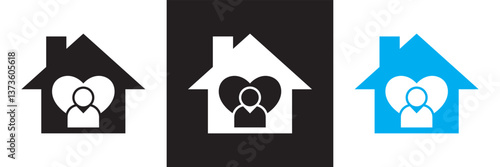 Stay home icon. Vector illustration. isolated on white and black background. EPS 10
