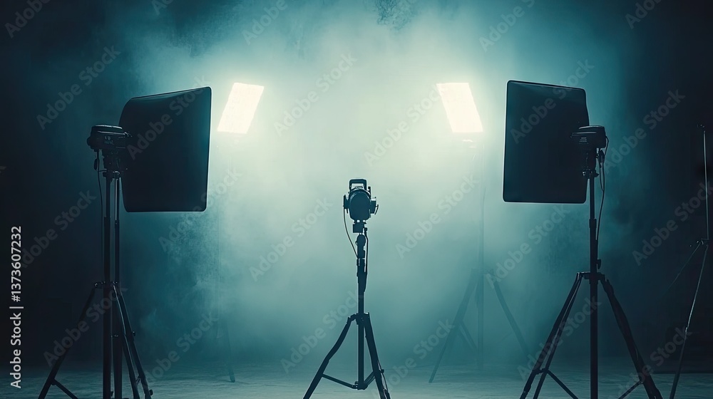 Light reflectors positioned in a studio to soften shadows