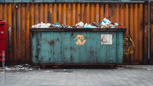 Professional Heavy-Duty Container for Industrial Waste Management in Worksite Environment