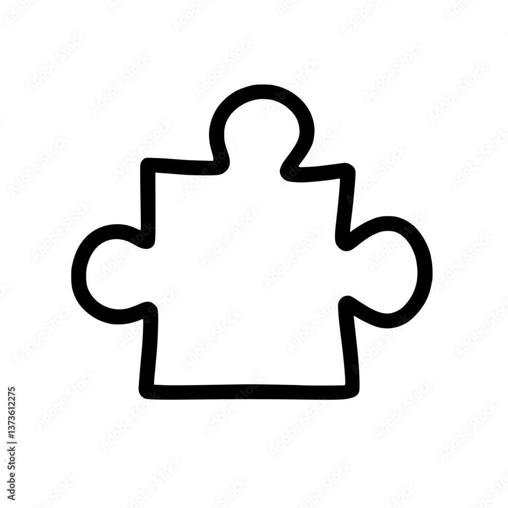 A simple and illustration of a single puzzle piece The piece is isolated against a clean emphasizing its shape A simple and illustration of a single puzzle piece The piece is isolated against a clean emphasizing its shape