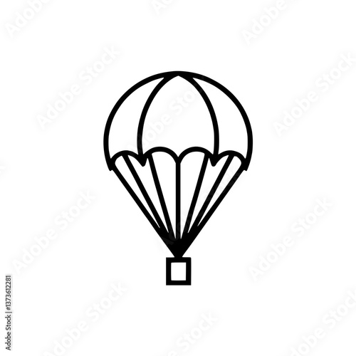 A simple illustration of a parachute presented in a minimalist and design The focus is on the parachute's design without any background distractions