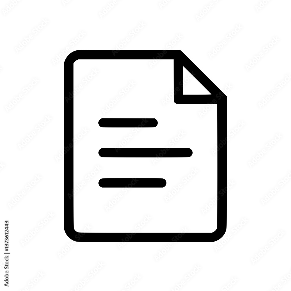 A stylized icon of a document or file represented by a rectangular shape with lines indicating text and a folded corner signifying its status as a page A stylized icon of a document or file represented by a rectangular shape with lines indicating text and a folded corner signifying its status as a page