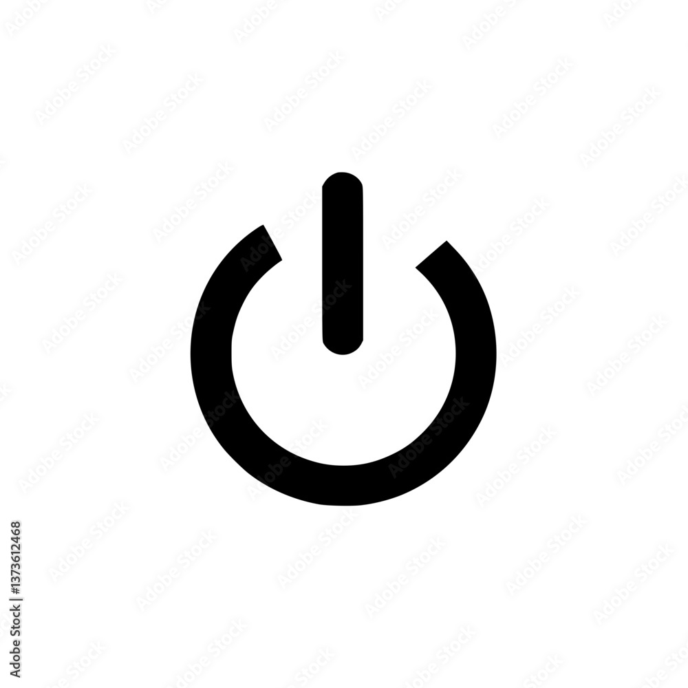 Simple power icon universally recognized symbol for turning devices on or off A minimalist vector on a representing power control Simple power icon universally recognized symbol for turning devices on or off A minimalist vector on a representing power control