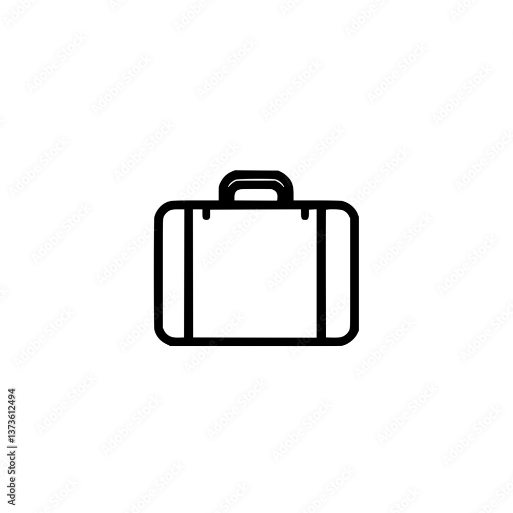 Simple luggage icon Represents travel vacations or transport of personal belongings Minimalist design with a handle for easy carrying Simple luggage icon Represents travel vacations or transport of personal belongings Minimalist design with a handle for easy carrying