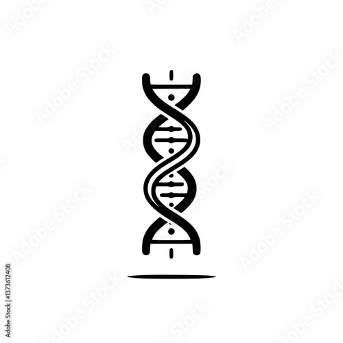 Stylized DNA strand in and showcasing a double helix structure Perfect for science genetics or biology themed projects Minimalistic design