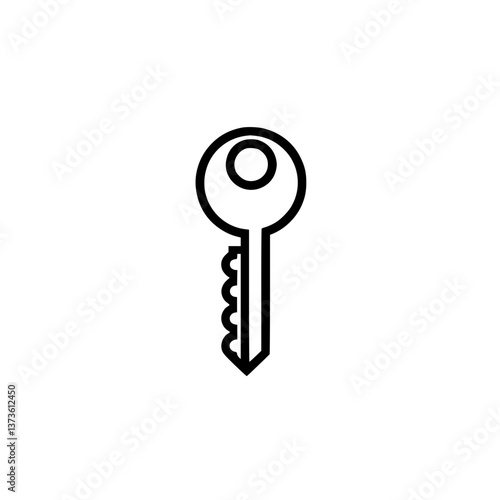 A simple and sleek key outline against a bright backdrop An icon of security and access symbolizing new beginnings and opportunities unlocked