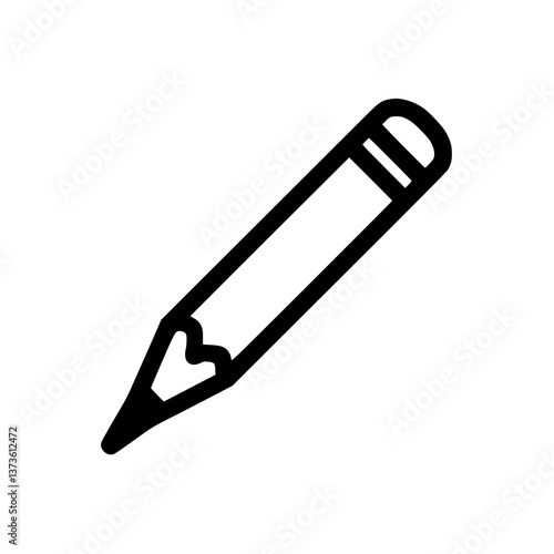 Simple and line drawing of a pencil Writing utensil school supply tool for drawing sketching and note-taking Minimalism and clarity