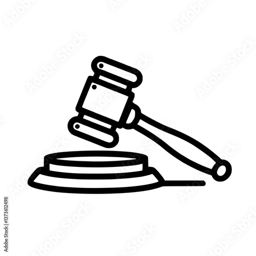 A gavel rests on its striking block symbolizing legal proceedings and justice Ideal for illustrating courts or legal topics
