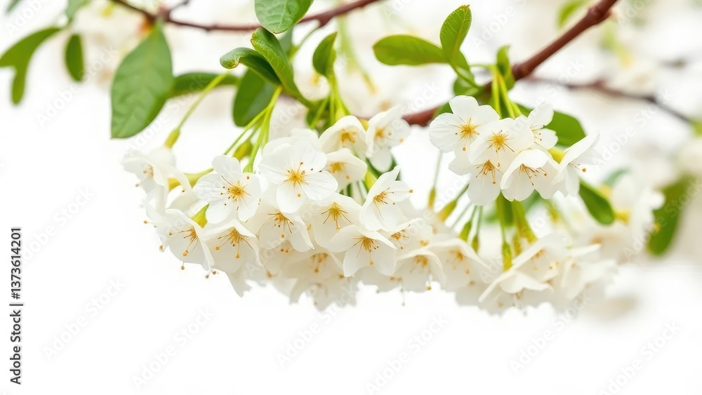 Delicate linden flowers in bloom on a white background, flowers, spring, linden Delicate linden flowers in bloom on a white background, flowers, spring, linden