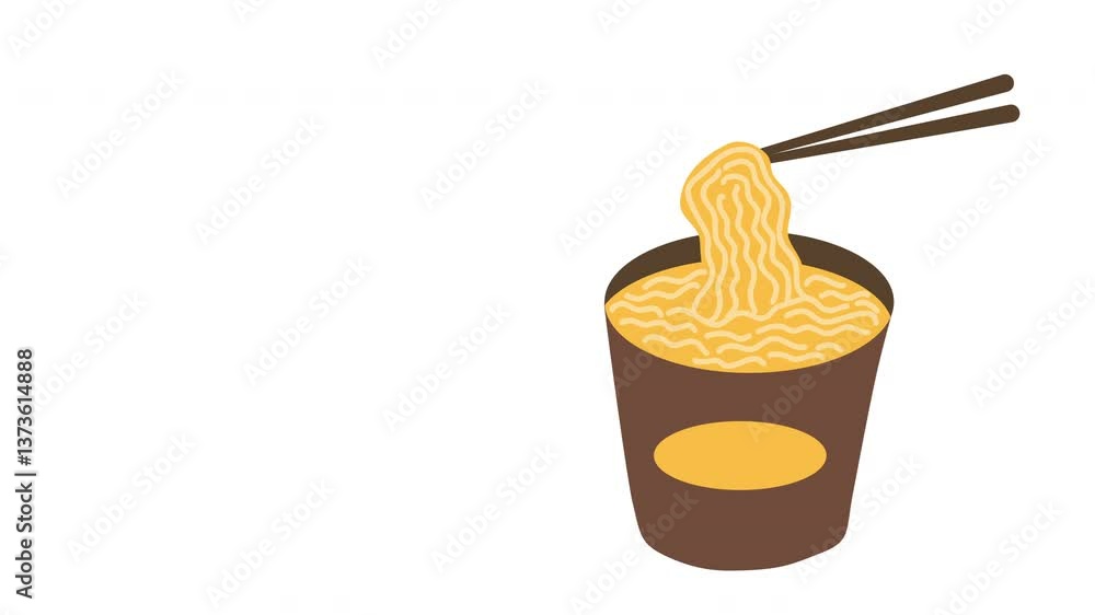 Ramen noodle instant cup with chopsticks Ramen noodle instant cup with chopsticks