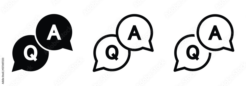 Question and answer icon vector illustration flat and line style Question and answer icon vector illustration flat and line style