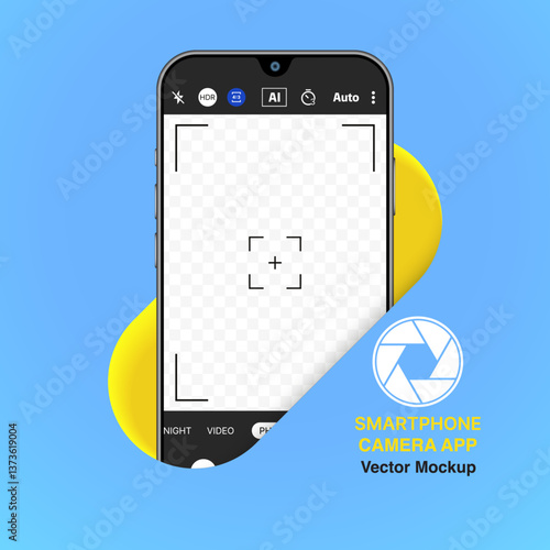 Videography Smartphone Camera Template | Capture Stunning 4K Photos and Videos | Perfect for UI, App Mockups, and Banners | Vector Illustration for Mobile Devices and QR Code Scanning