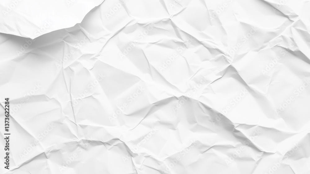 Obraz premium Crumpled white paper texture background