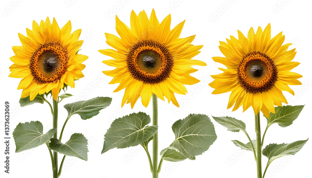 Obraz premium Sunflower collection , clipping path - 