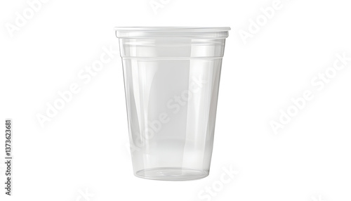 Transparent plastic cup mockup , clipping path  -  
